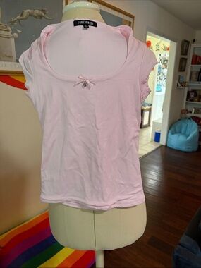 Forever 21 Light Pink Scoop Neck Camisole with Bow Accent